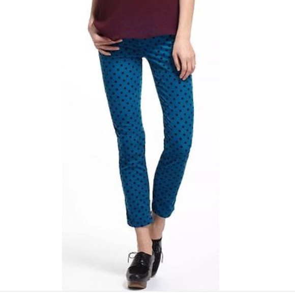 Ag Adriano Goldschmied Pants - AG blue polka dot corduroy Stevie jeans 27R